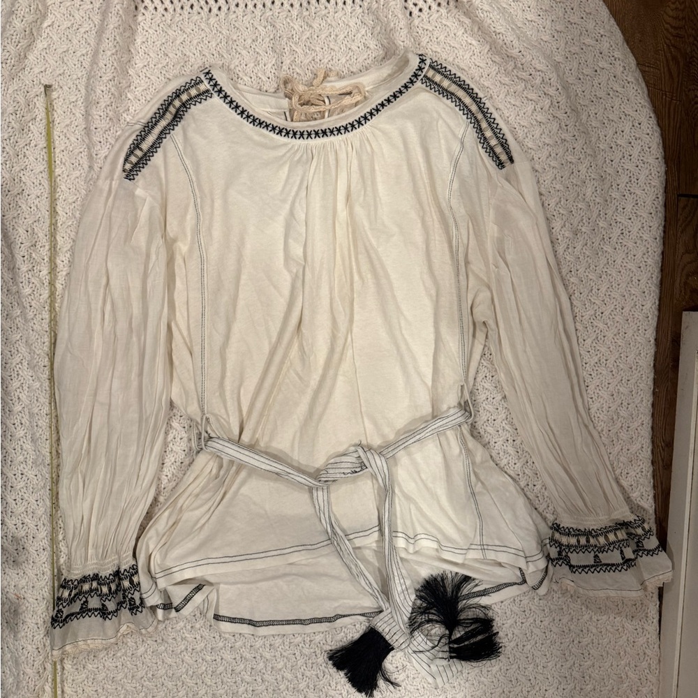FREE PEOPLE WOMENS EMBROIDERY ON HOLIDAY
TOP SMALL CREAM COLOR - Picture 2 of 10